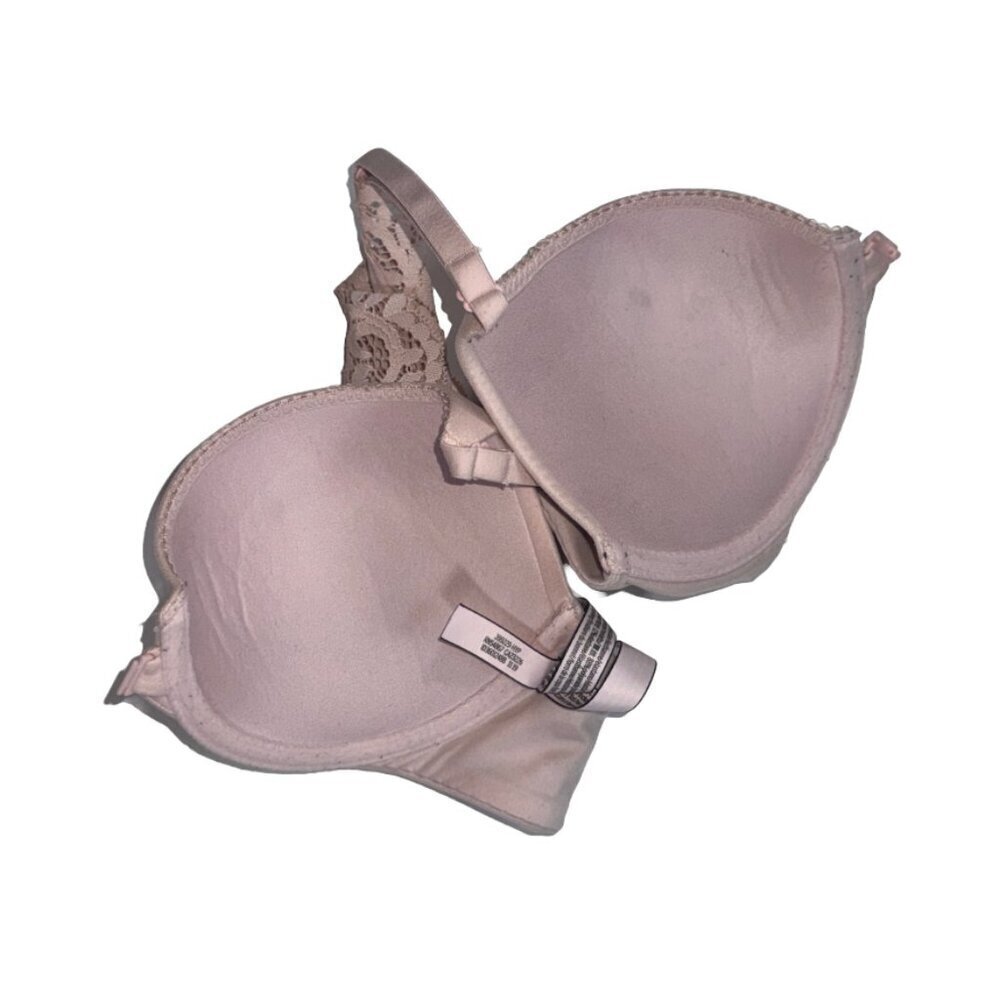 Victoria's Secret Cream Nude Perfect Shape Front Clasp Lace Back Bra - Picture 2 of 4